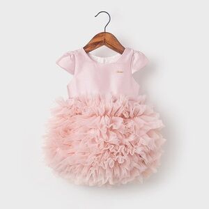 Cute Baby Girl Pink Ruffled Dress
